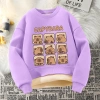 W.G.Q Áo Sweater Bé Trai , Áo Mùa Thu Đông Lớp Lót Lông Cừu Dày Ấm Áp Thoải Mái Với In capybara 10