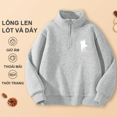 W.G.Q Áo Sweater bé trai, Lớp lót lông cừu phong cách thu đông dày dặn, ấm áp thoải mái khi in, Thích hợp cho trang phục thể thao ngoài trời 3