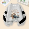 W.G.Q Áo Sweater bé trai, mùa xuân thu phong cách mỏng có họa tiết in, thoáng khí thoải mái Thích hợp cho trang phục thể thao ngoài trời