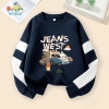 W.G.Q Áo Sweater bé trai, mùa xuân thu phong cách mỏng có họa tiết in, thoáng khí thoải mái Thích hợp cho trang phục thể thao ngoài trời 9
