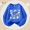 W.G.Q Áo Sweater bé trai, phong cách mùa xuân thu in hợp thời trang, vải mềm mại thoải mái, thích hợp cho trang phục thể thao ngoài trời 2