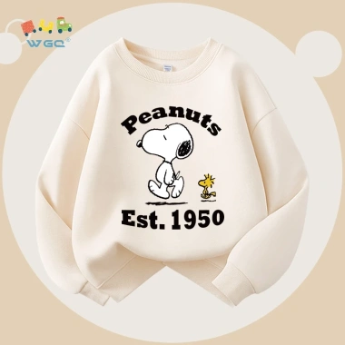 W.G.Q Áo Sweater bé trai, phong cách mùa xuân thu in hợp thời trang, vải mềm mại thoải mái, thích hợp cho trang phục thể thao ngoài trời