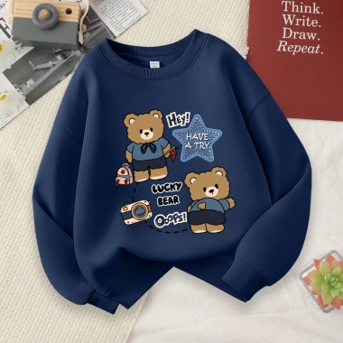 W.G.Q Áo Sweater bé trai, vải mềm thoải mái in hợp thời trang, thích hợp cho trang phục thể thao ngoài trời 9