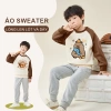 W.G.Q Áo Sweater lông cừu bé trai / bé gái, ấm áp thoải mái khi in, Lớp lót lông cừu dày thích hợp cho thời tiết lạnh 5
