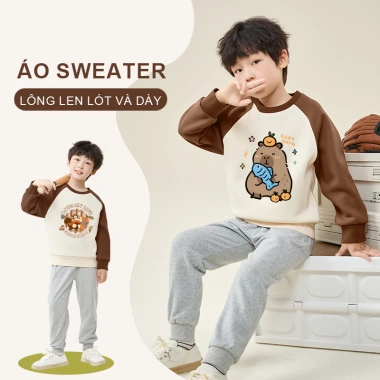 W.G.Q Áo Sweater lông cừu bé trai / bé gái, ấm áp thoải mái khi in, Lớp lót lông cừu dày thích hợp cho thời tiết lạnh