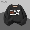 W.G.Q Áo Sweater lông cừu bé trai / bé gái , Lớp lót lông cừu phong cách thu đông dày dặn, màu trơn với họa tiết Snoopy 10