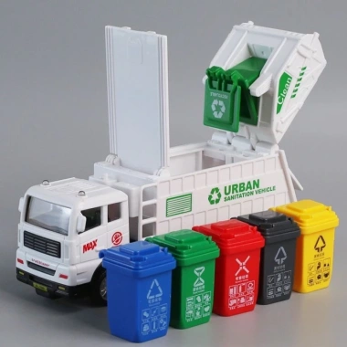 Xe mô phỏng vệ sinh rác cho bé trai có thùng rác, chống sốc, quán tính – Giá ưu đãi 226.600đ 10