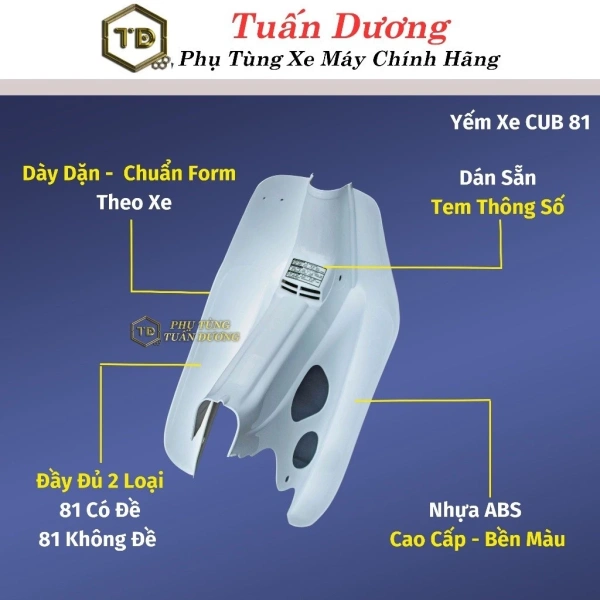 Hình ảnh sản phẩm Yếm Xe Cub 50-82 TD Cao Cấp, Bửng Xe Cub Không Đề & Có Đề – 199.000 VNĐ