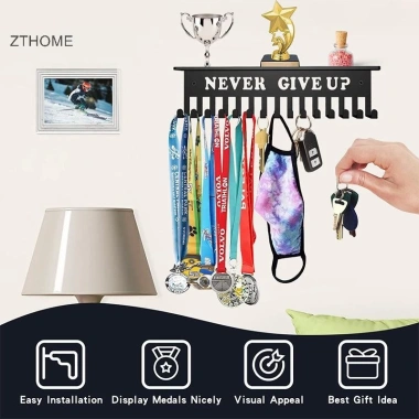 Zthome Huy Chương Hiển Thị Giá Đỡ Huy Chương Móc Treo Tường Tổ Chức Dung Tích Lớn Người Giữ Giải Cho Đua Xe Thể Thao Karate HOT 7