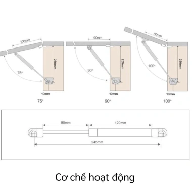 10 chiếc pít tông tay đẩy cánh tủ Hafele 80N-150N, thủy lực chính hãng, giá 390.000₫
