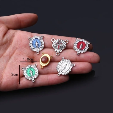 10 Đầu Nối Đức Mẹ Cổ Điển - Trung Tâm Bạc Cổ Đẹp Cho Vòng Tay DIY Ưu Đãi 101.750₫