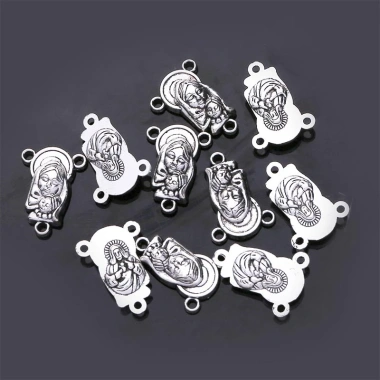 10 Gói Đầu Nối Kinh Mân Côi Đồng - Công Giáo DIY Vòng Cổ Chúa Giêsu & Mẹ Maria