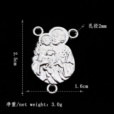 10 Kim Loại Phát Hiện Mân Côi Kết Nối St Joseph Centerpiece DIY Vintage Vòng Cổ & Tay - Giá 74.800₫ 4