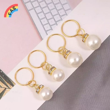 10 Ngọc Trai Đan Stitch Markers Đẹp Mặt Dây Chuyền Dụng Cụ DIY Quà Tặng 2