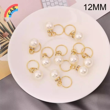 10 Ngọc Trai Đan Stitch Markers Đẹp Mặt Dây Chuyền Dụng Cụ DIY Quà Tặng 7