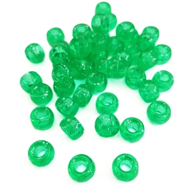 100 hạt acrylic trong suốt 6×9mm lỗ lớn 3,88mm, màu lấp lánh, phụ kiện DIY