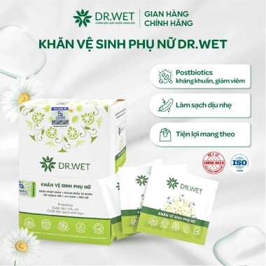 2 hộp Khăn ướt Dr.Wet vệ sinh phụ nữ 25 gói giảm mùi, giảm viêm – Giá 198.000 VND 2