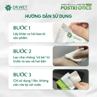 2 hộp Khăn ướt Dr.Wet vệ sinh phụ nữ 25 gói giảm mùi, giảm viêm – Giá 198.000 VND 3