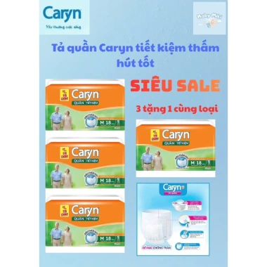 3+1 Tặng Tã Bỉm Quần Người Lớn Siêu Thấm Caryn Ngày & Đêm – Đa Kích Thước 3