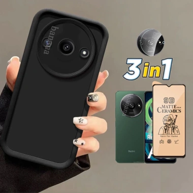 3in1 Redmi A3 Trọn Gói Ốp Chống Sốc Kính Cường Lực Gốm + Phim Ống Giá 47.520 VND