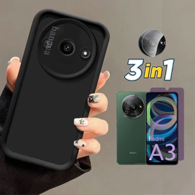 3in1 Redmi A3 Trọn Gói Ốp Chống Sốc Kính Cường Lực Gốm + Phim Ống Giá 47.520 VND