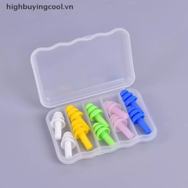 5 Cặp Nút Tai Silicone Ngủ và Bơi Giảm Tiếng Ồn Siêu Êm Dễ Đeo Bảo Vệ Tai