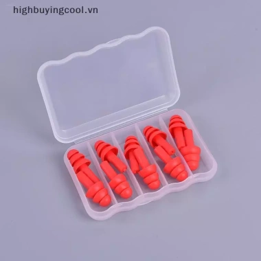 5 Cặp Nút Tai Silicone Ngủ và Bơi Giảm Tiếng Ồn Siêu Êm Dễ Đeo Bảo Vệ Tai