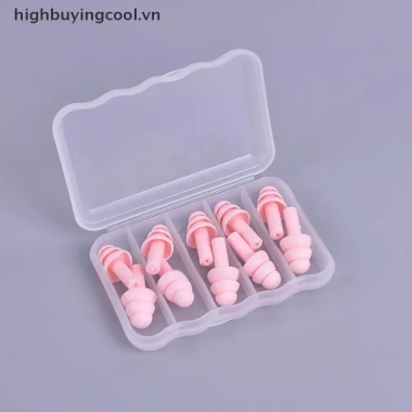 5 Cặp Nút Tai Silicone Ngủ và Bơi Giảm Tiếng Ồn Siêu Êm Dễ Đeo Bảo Vệ Tai