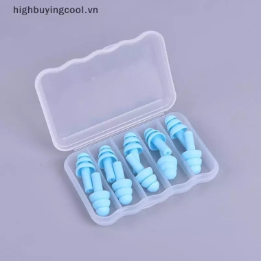 5 Cặp Nút Tai Silicone Ngủ và Bơi Giảm Tiếng Ồn Siêu Êm Dễ Đeo Bảo Vệ Tai