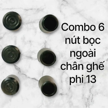 6 Chụp Ngoài Phi 13mm + Nút Đen Bịt Chân Ghế, Bàn, Ống - Giá Giảm 16.800 VND