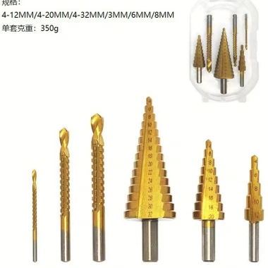 6 Mũi Khoan Tháp HSS Phủ Titan Đa Năng, Mở Lỗ Kim Loại Dễ Dàng, Giá Tiết Kiệm