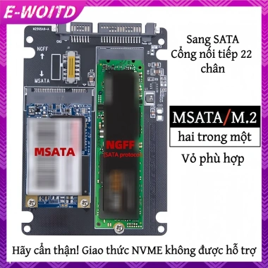 Adapter E-woitd NGFF sang SATA 3 - Vỏ MSATA SSD/HDD M.2, Giá chỉ 88.400 VND