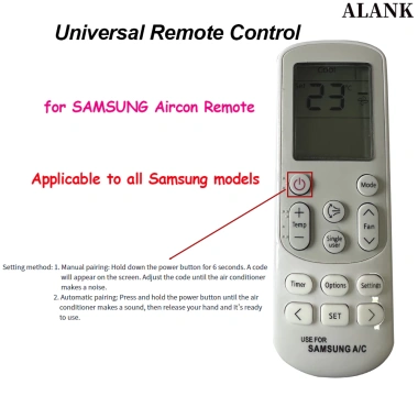 ALALK Remote điều khiển điều hòa Samsung - Tương thích model, dùng cho âm trần