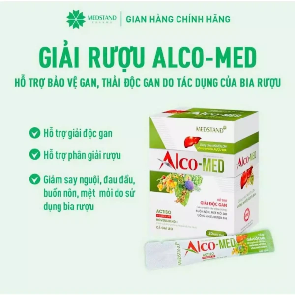 Alco‑Med hỗ trợ giải rượu: Thành phần chiết xuất và cơ chế hỗ trợ gan
