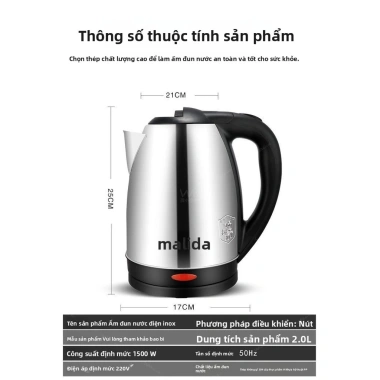 Ấm đun nước điện Wanlida dung tích lớn, tự động ngắt, giá 217.700 VND