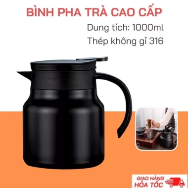 Ấm Pha Trà 1.000ml Inox Cao Cấp, Lõi Lọc, Giữ Nhiệt 24h, Nóng Lạnh Liên Tục - Giá 99.000₫