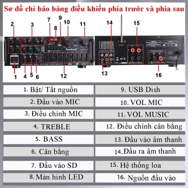 Amly Karaoke Sunbuck 326BT Cổng 12V 220V Bluetooth Bảo hành chính hãng Giá chỉ 170k