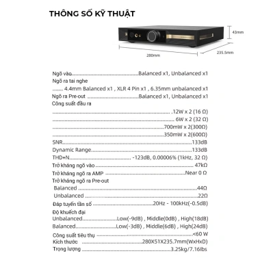 Amply Tai Nghe SMSL P2 Đầu Ra Cân Bằng, Công Suất Lớn, Giải Mã Hi-res - Giá Ưu Đãi 24,5 Triệu