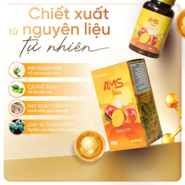 AMS SLIM 2 Hộp Viên Uống Cải Thiện Vóc Dáng, Hỗ Trợ Chuyển Hóa Chất Béo - 454.999₫ 8 AMS SLIM 2 Hộp Viên Uống Cải Thiện Vóc Dáng, Hỗ Trợ Chuyển Hóa Chất Béo - 454.999₫ 8