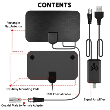 Áng-ten TV YUUKII DVB-T2 cho TV Box 4K/8K - Tăng Cường HDTV 1.080p, Giá Siêu Ưu Đãi 82.170 VND 6