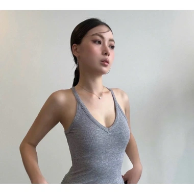 Áo 2 dây Tim thời trang cao cấp vải gân lụa Quảng Châu, phom dài và croptop, tặng dây chuyền – chỉ 62.469₫
