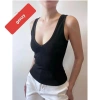 Áo ba lỗ cổ tim dáng dài thun gân Tâm, mua 2 tặng dây chuyền cao cấp, chỉ 19.430₫ 5