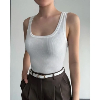 Áo ba lỗ cổ U dài vải thun gân tăm lụa cao cấp A3 - Giá chỉ 67.620₫ kèm quà tặng