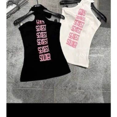 Áo Ba Lỗ Cổ Yếm Nữ Mẫu Mới COCAHOUSE - In Nhiệt, Đệm, Hở Lưng Sexy, Size Có Sẵn, Giá 99.999đ 7