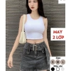 Áo ba lỗ nữ trơn 2 lớp, nhiều màu, croptop ôm body, vải mềm mịn thoáng mát, co giãn tốt - chỉ 39.000₫