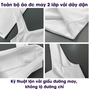 Áo ba lỗ nữ trơn 2 lớp, nhiều màu, croptop ôm body, vải mềm mịn thoáng mát, co giãn tốt - chỉ 39.000₫ 4
