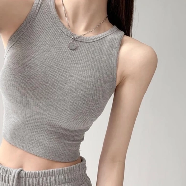 Áo ba lỗ nữ trơn 2 lớp, nhiều màu, croptop ôm body, vải mềm mịn thoáng mát, co giãn tốt - chỉ 39.000₫ 7