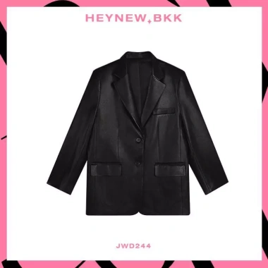 Áo Blazer Da PU Màu Đen Phù Hợp Mùa Xuân Thu, Kiểu Dáng Rộng và Chất Lượng Cao Cấp 2 Áo Blazer Da PU Màu Đen Phù Hợp Mùa Xuân Thu, Kiểu Dáng Rộng và Chất Lượng Cao Cấp 2
