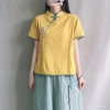 Áo blouse cài nút Trung Quốc, thêu cotton lanh, 210.189₫ - Trang phục châu Á nữ 2