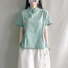 Áo blouse cài nút Trung Quốc, thêu cotton lanh, 210.189₫ - Trang phục châu Á nữ 9